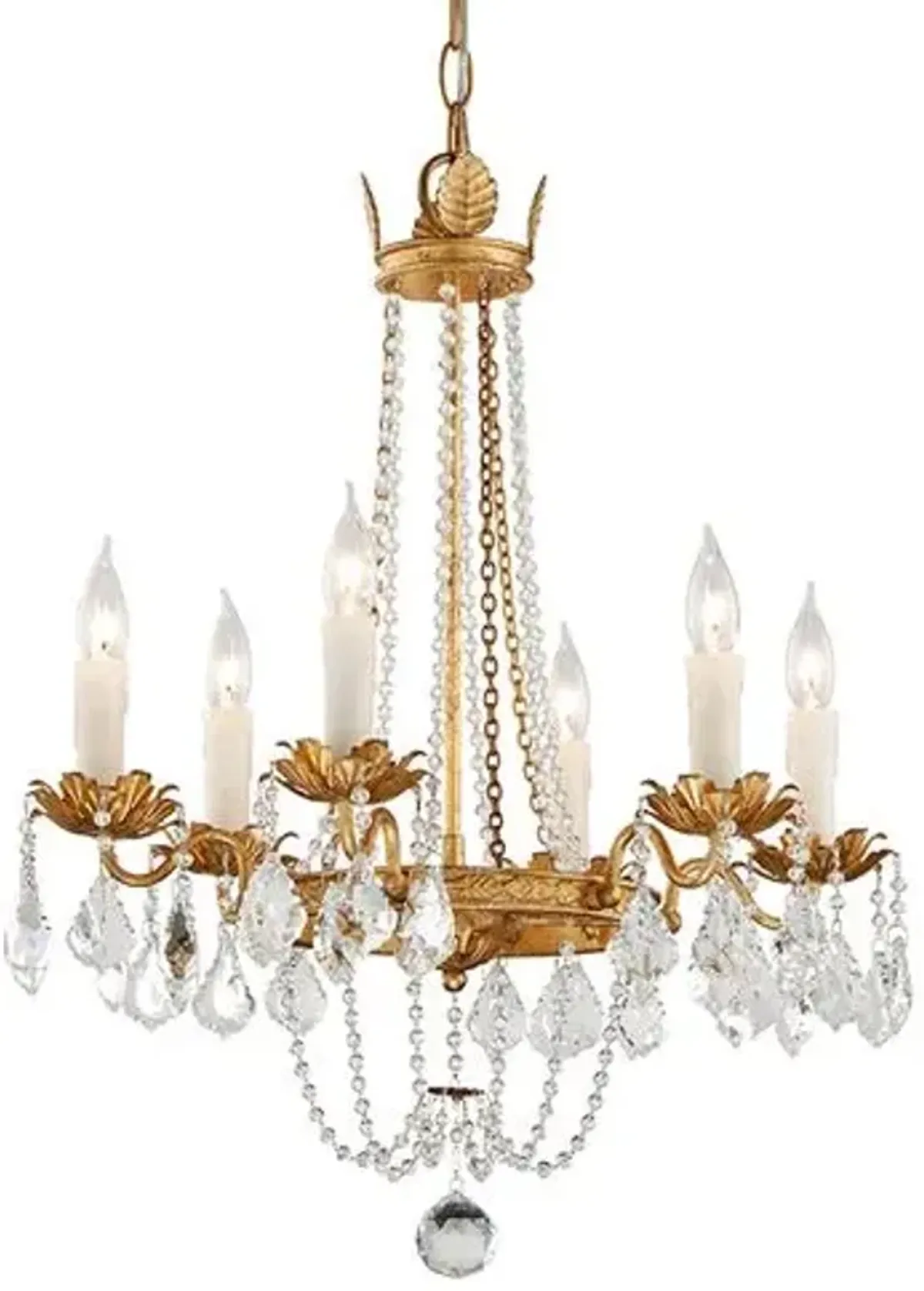 Viola Iron Chandelier - Distressed Gold Leaf - Troy Lighting