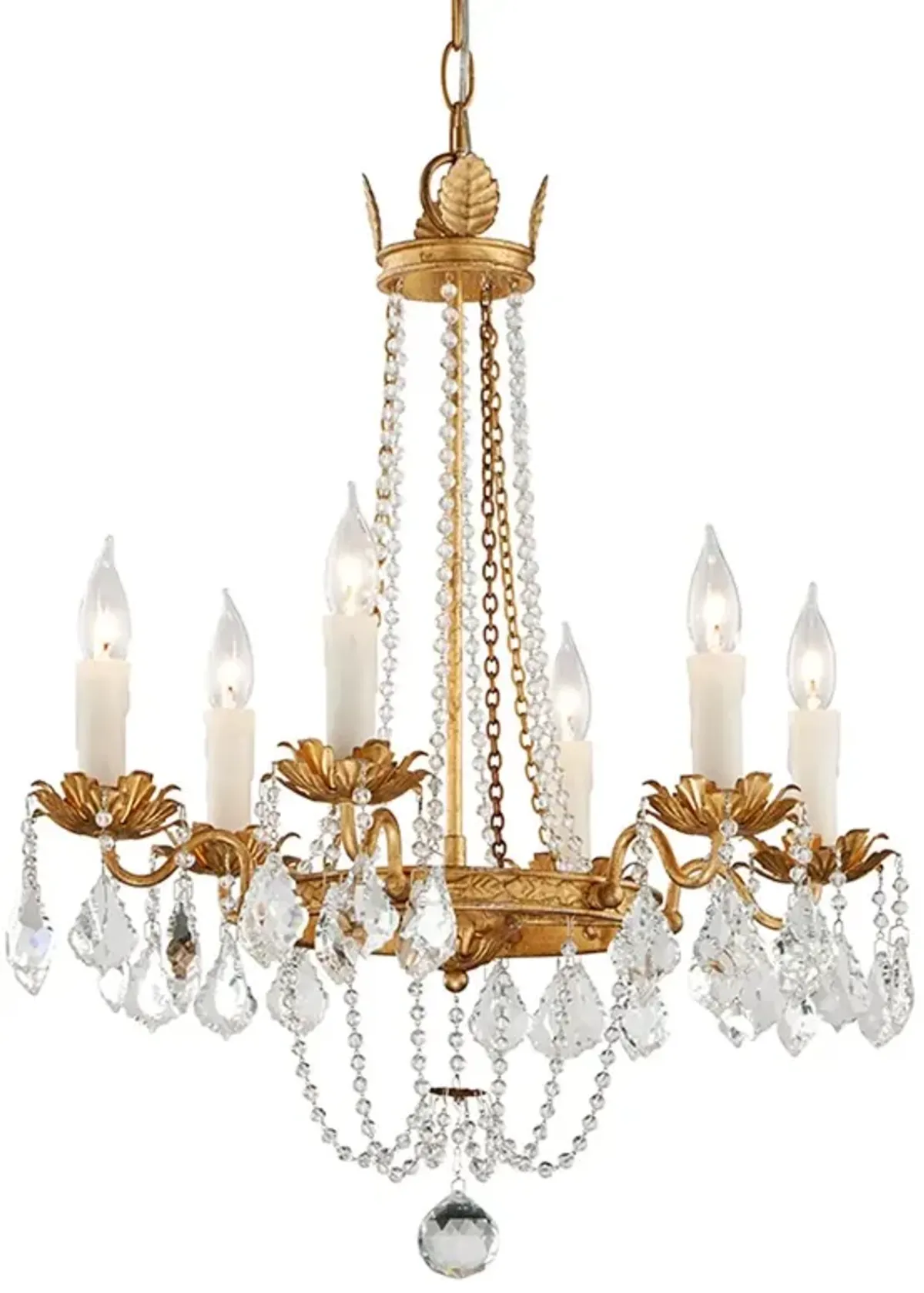 Viola Iron Chandelier - Distressed Gold Leaf - Troy Lighting
