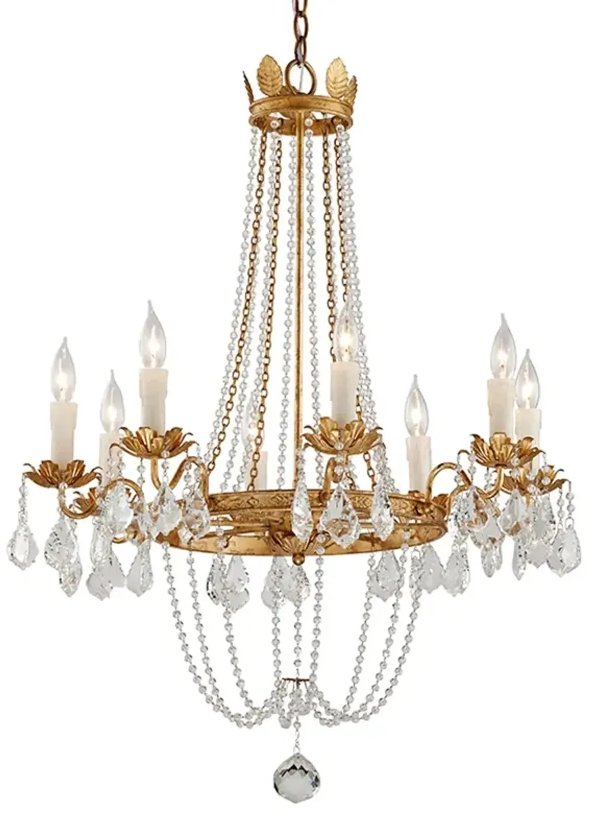 Viola Iron Chandelier - Distressed Gold Leaf - Troy Lighting
