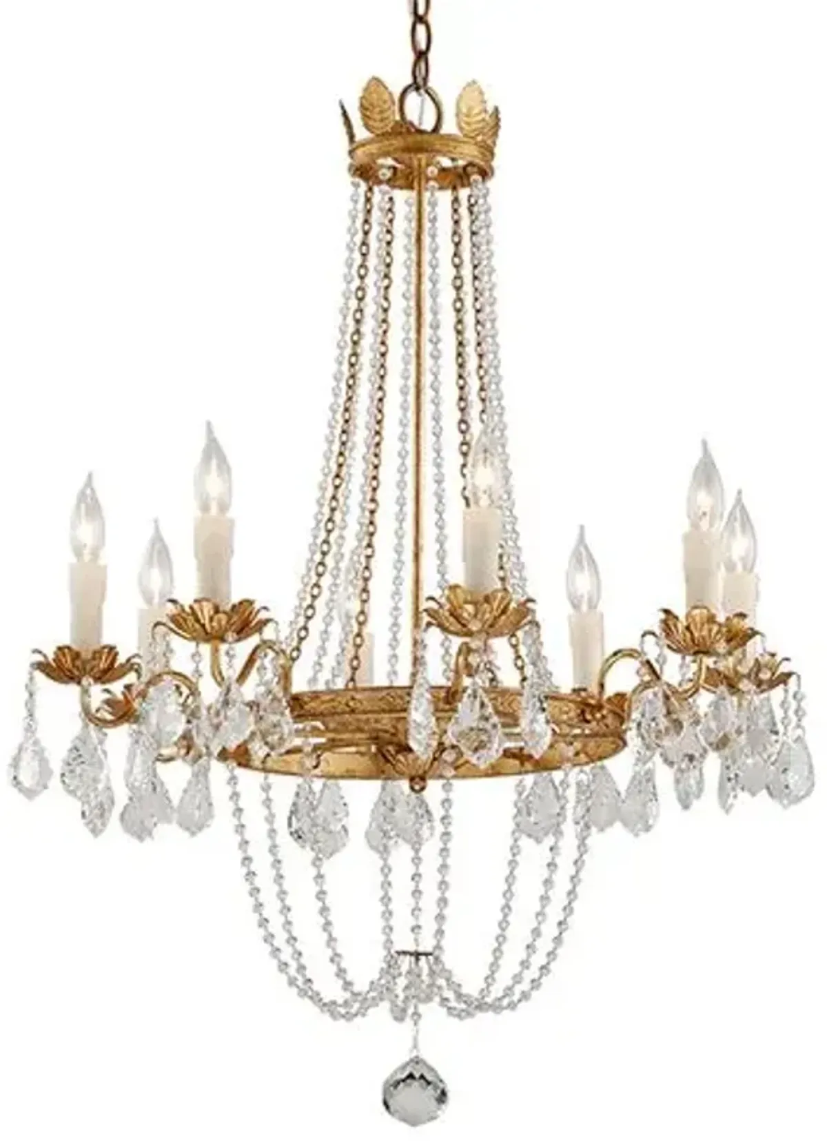 Viola Iron Chandelier - Distressed Gold Leaf - Troy Lighting