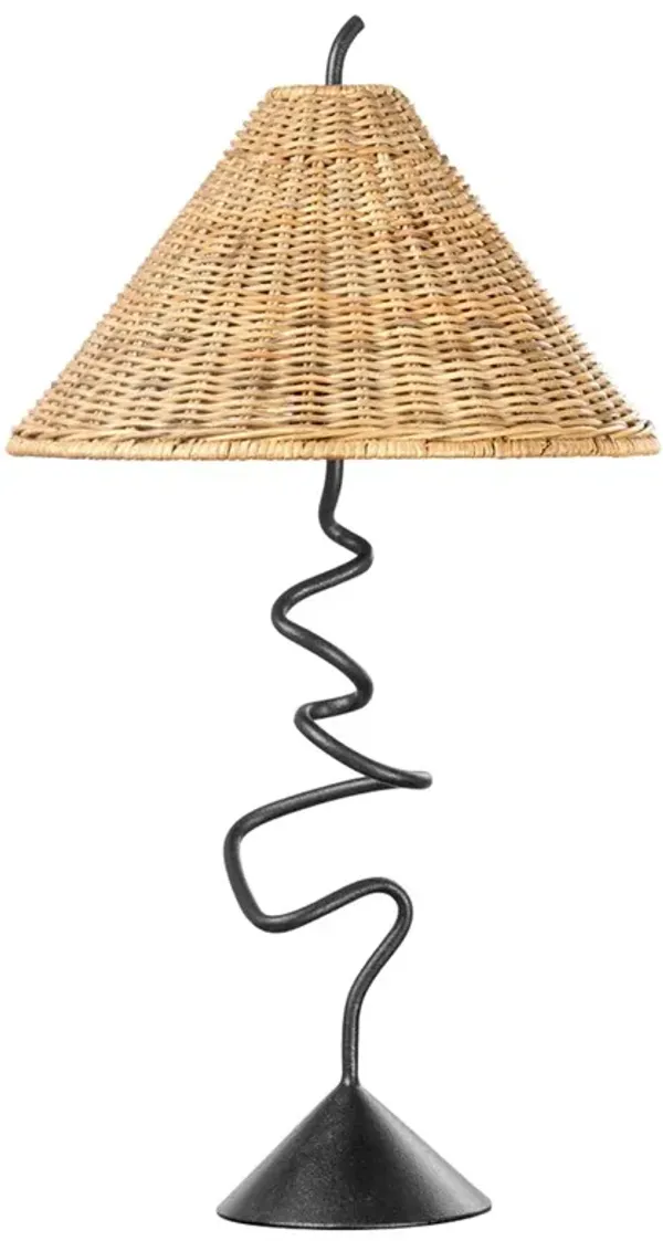 Alaric Rattan Table Lamp - Forged Iron - Troy Lighting - Brown