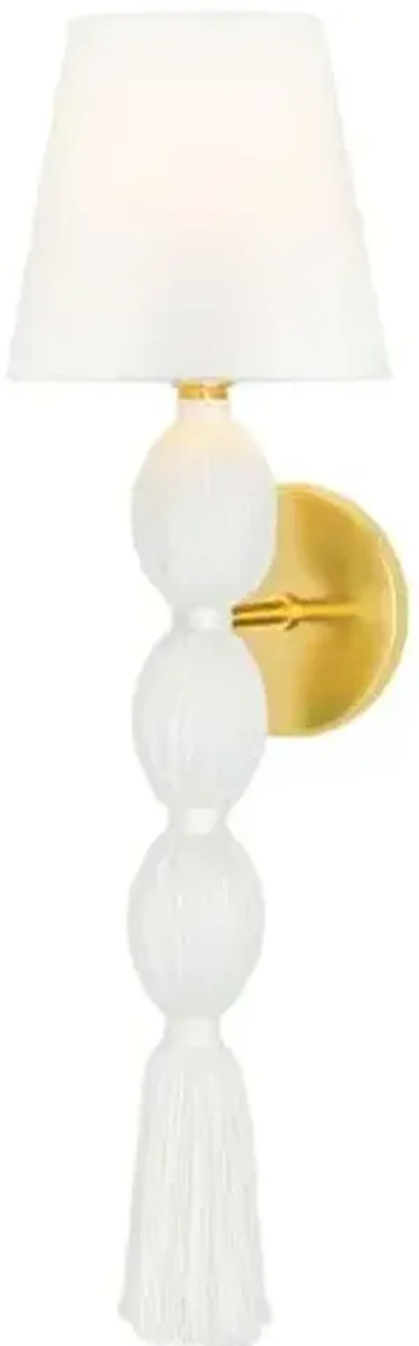 Mavi Wall Sconce - Aged Brass/White - Gold