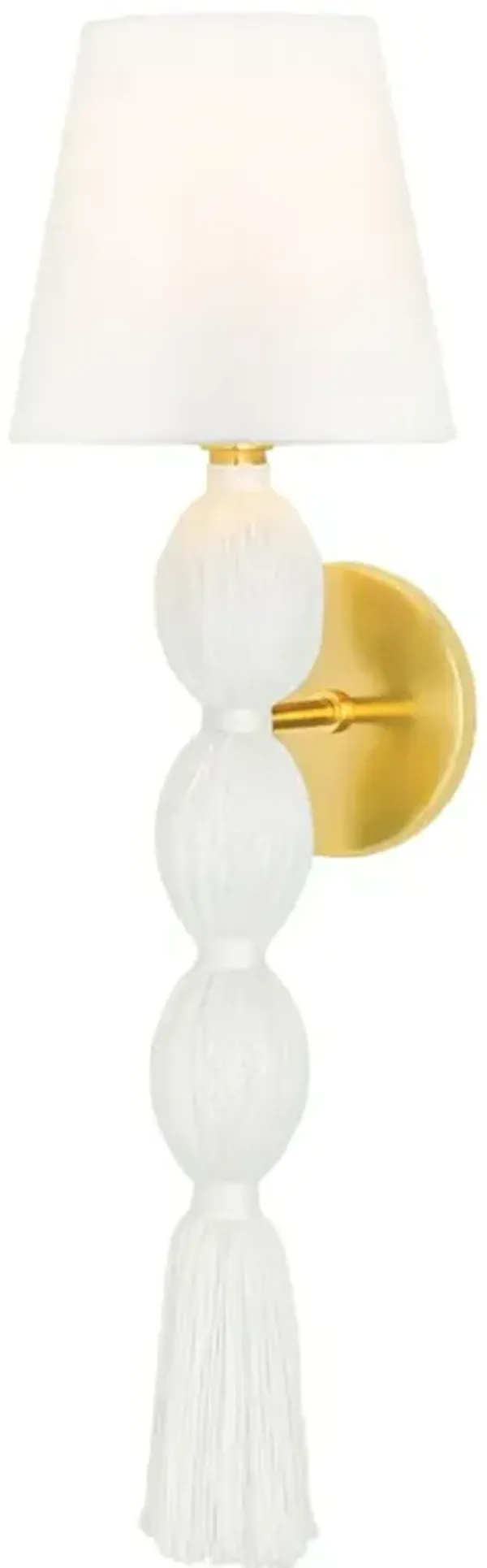 Mavi Wall Sconce - Aged Brass/White - Gold