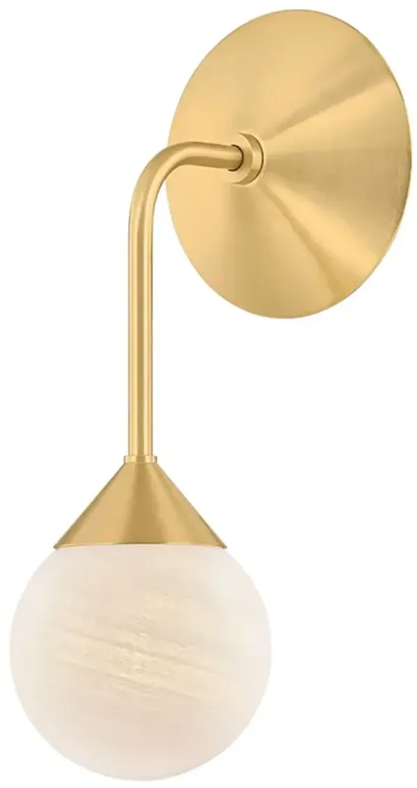 Thoren Steel Wall Sconce - Aged Brass - Gold