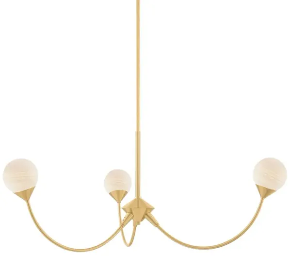 Thoren Steel Chandelier - Aged Brass - Gold