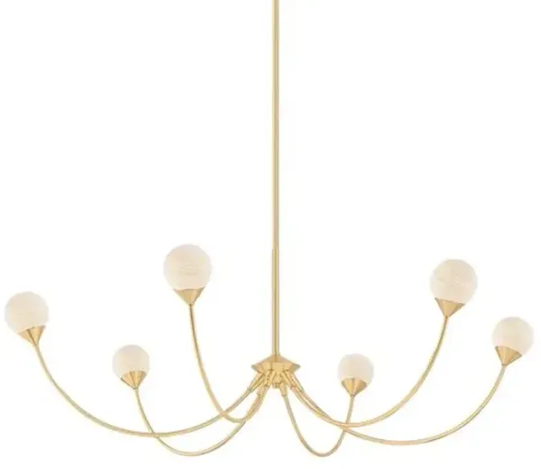 Thoren Steel Chandelier - Aged Brass - Gold