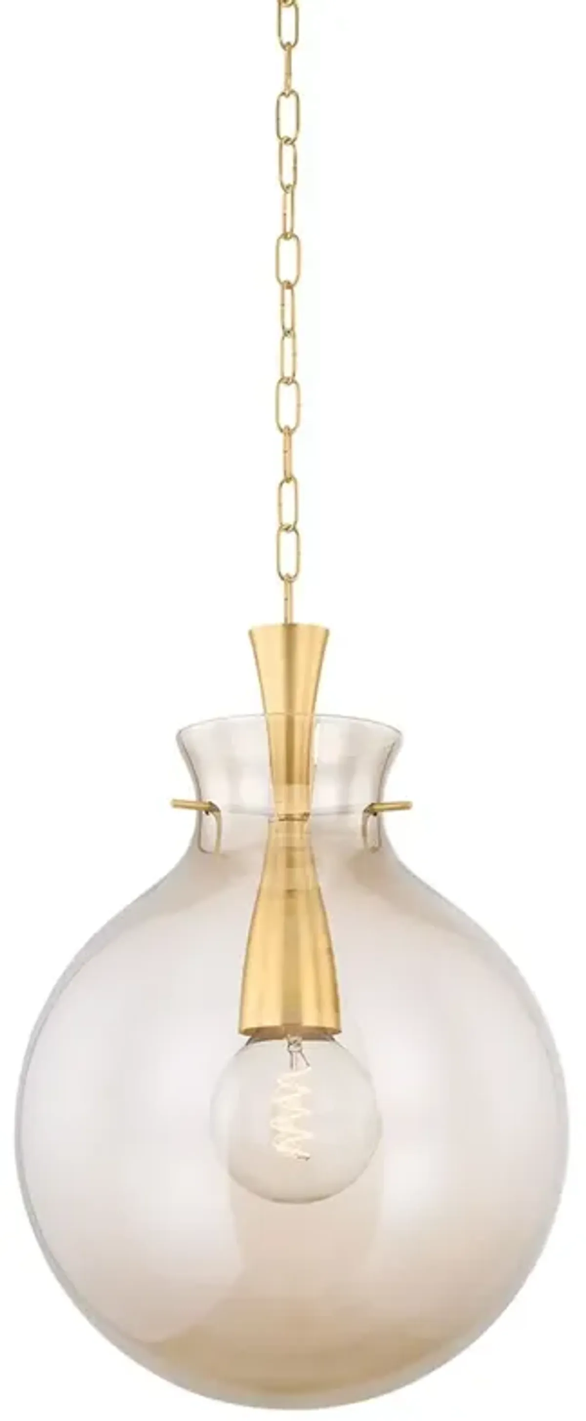 Elenor Glass Pendant - Aged Brass - Gold