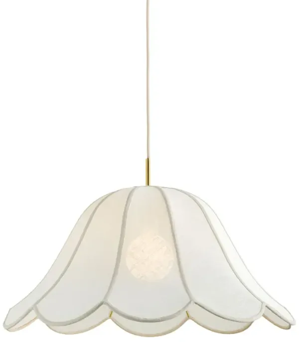 Erya Scalloped Pendant - Aged Brass - Gold