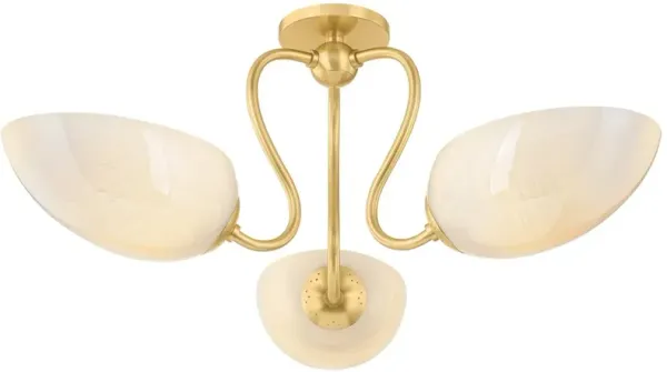 Renly Semi Flush, Aged Brass