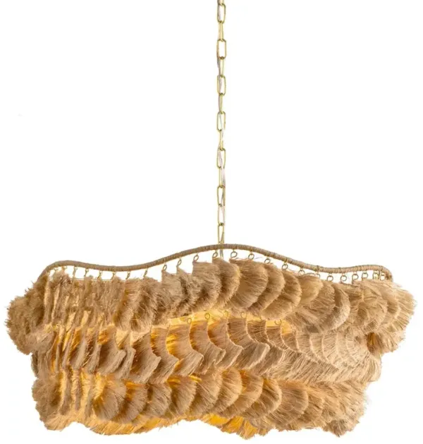 Rohan Banana Fiber Chandelier - Aged Brass - Gold