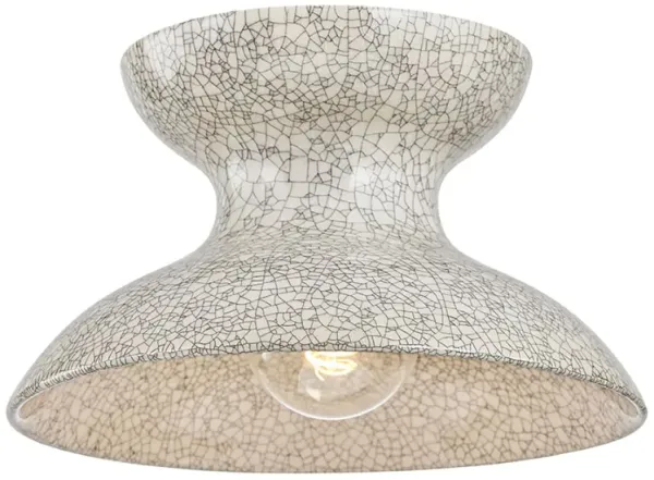 Carys Ceramic Flush Mount - Aged Brass/Belgian Crackle - Gold