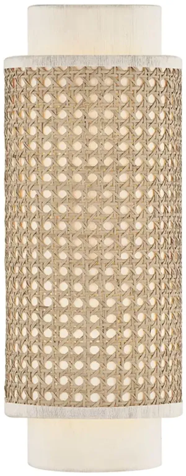 Caera Cane Wall Sconce - Aged Brass - Handcrafted - Gold