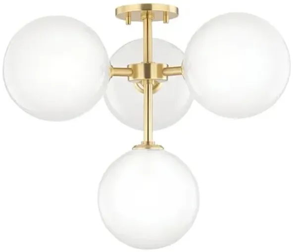 Islanna Steel Semi Flush Mount - Gold