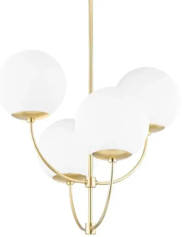 Corin Steel Chandelier - Aged Brass - Gold