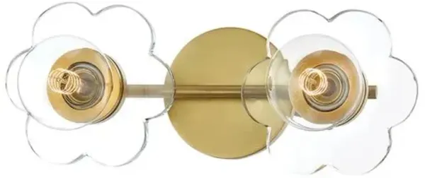Drisella Crystal Flower Vanity Wall Sconce - Gold