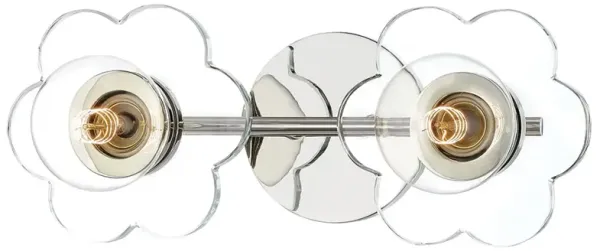 Drisella Crystal Flower Vanity Wall Sconce - Clear
