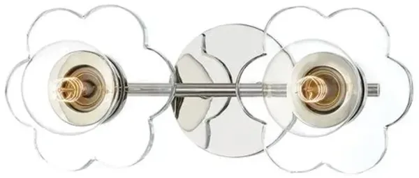 Drisella Crystal Flower Vanity Wall Sconce - Clear