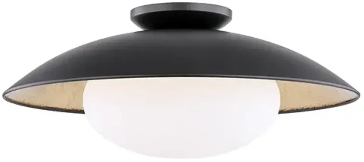 Nilo Steel Semi Flush Mount - Black