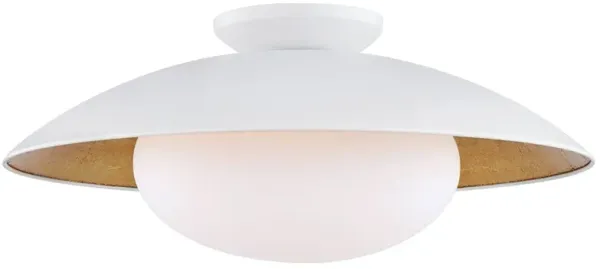 Nilo Steel Semi Flush Mount - White