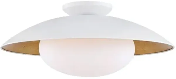 Nilo Steel Semi Flush Mount - White