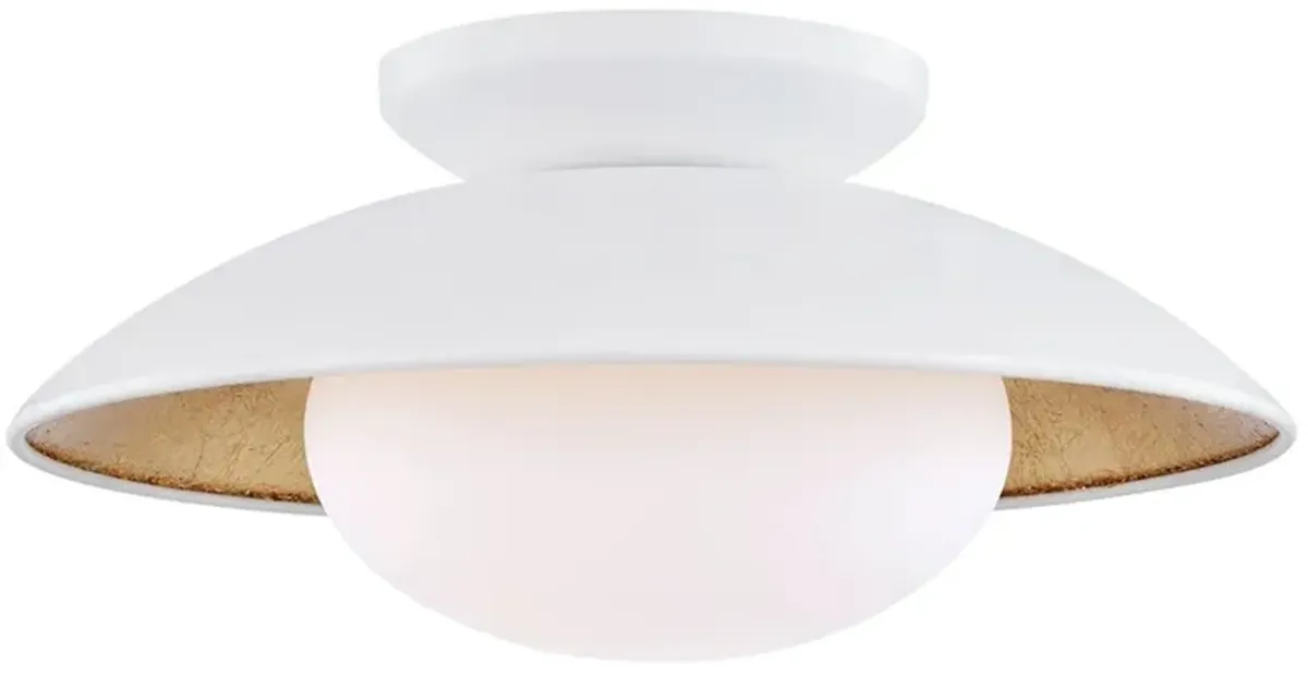 Nilo Steel Semi Flush Mount - White