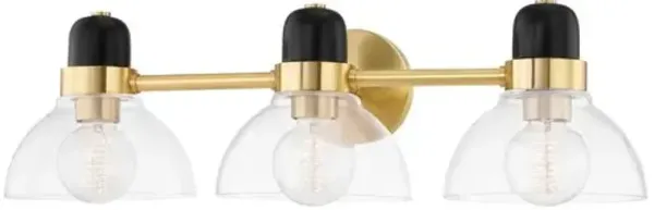 Calen Steel Vanity Wall Sconce - Gold