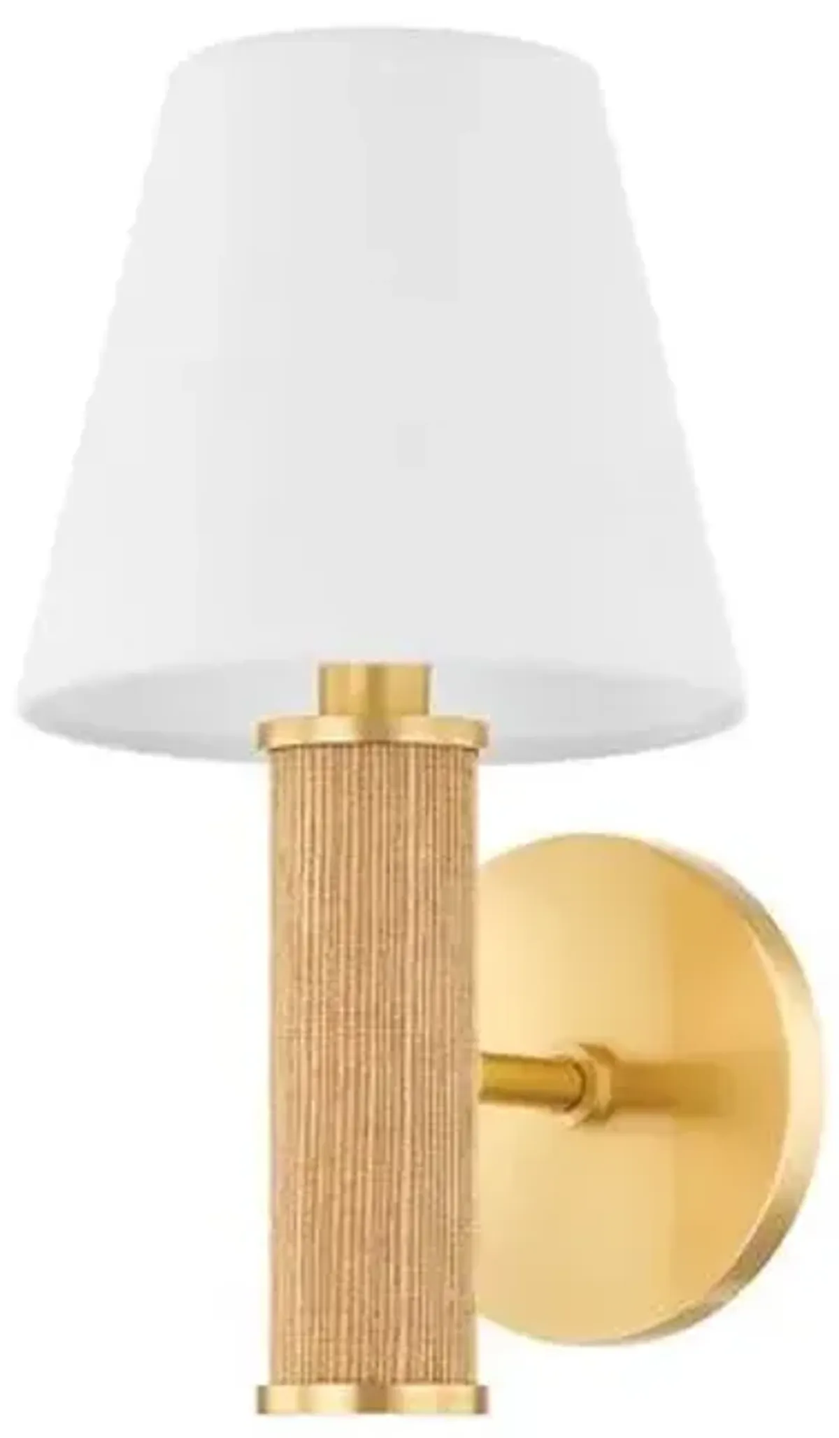 Caspia Steel Wall Sconce - Aged Brass - Gold