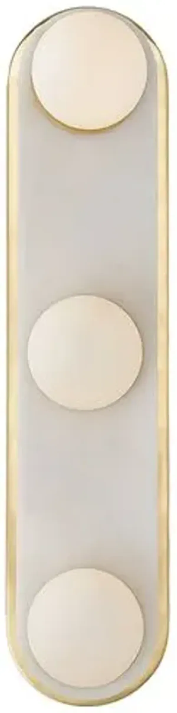 Taren Marble Vanity Three-Light Wall Sconce - Aged Brass - Gold