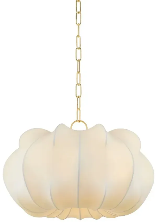 Emmerine Cloud Pendant - Aged Brass/White - Gold