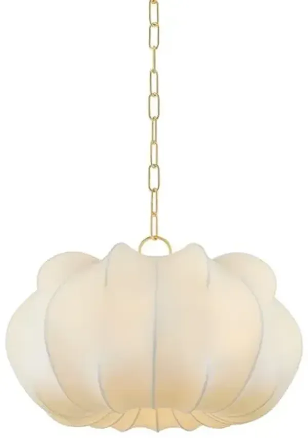 Emmerine Cloud Pendant - Aged Brass/White - Gold