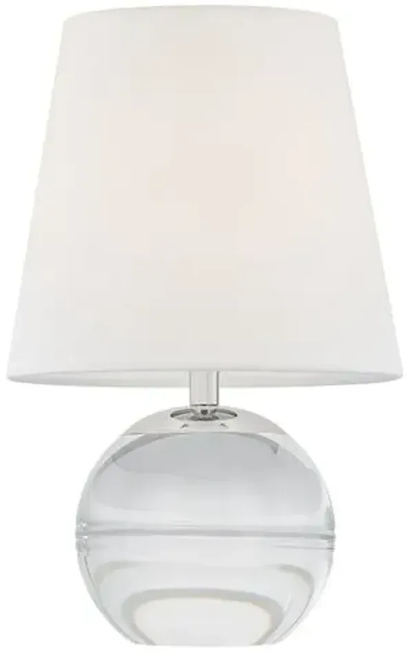 Zahira LED Rechargeable Crystal Table Lamp - Polished Nickel/Clear - Silver
