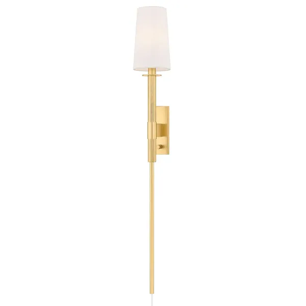 Cassian Plug-In Steel Sconce - Aged Brass - Gold