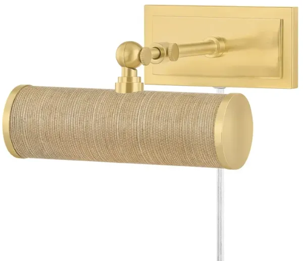 Kova Steel Picture Light - Aged Brass/Grasscloth - Gold