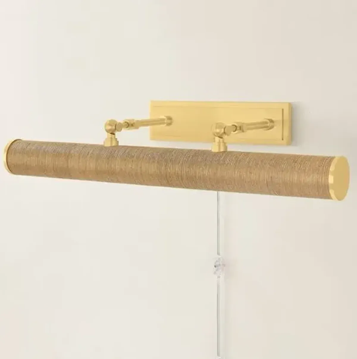 Kova Steel Picture Light - Aged Brass/Grasscloth - Gold
