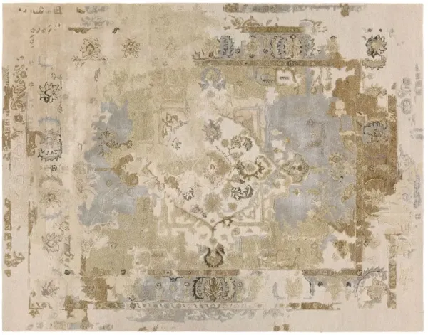 Sandia Handmade Medallion Rug, Tan/Gray