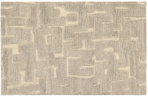 Ace Handmade Geometric Rug, Taupe/Cream
