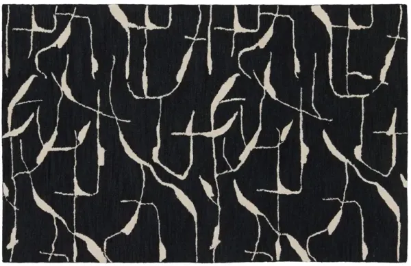 Nikki Chu, Noir Abstract Handmade Rug, Black/White
