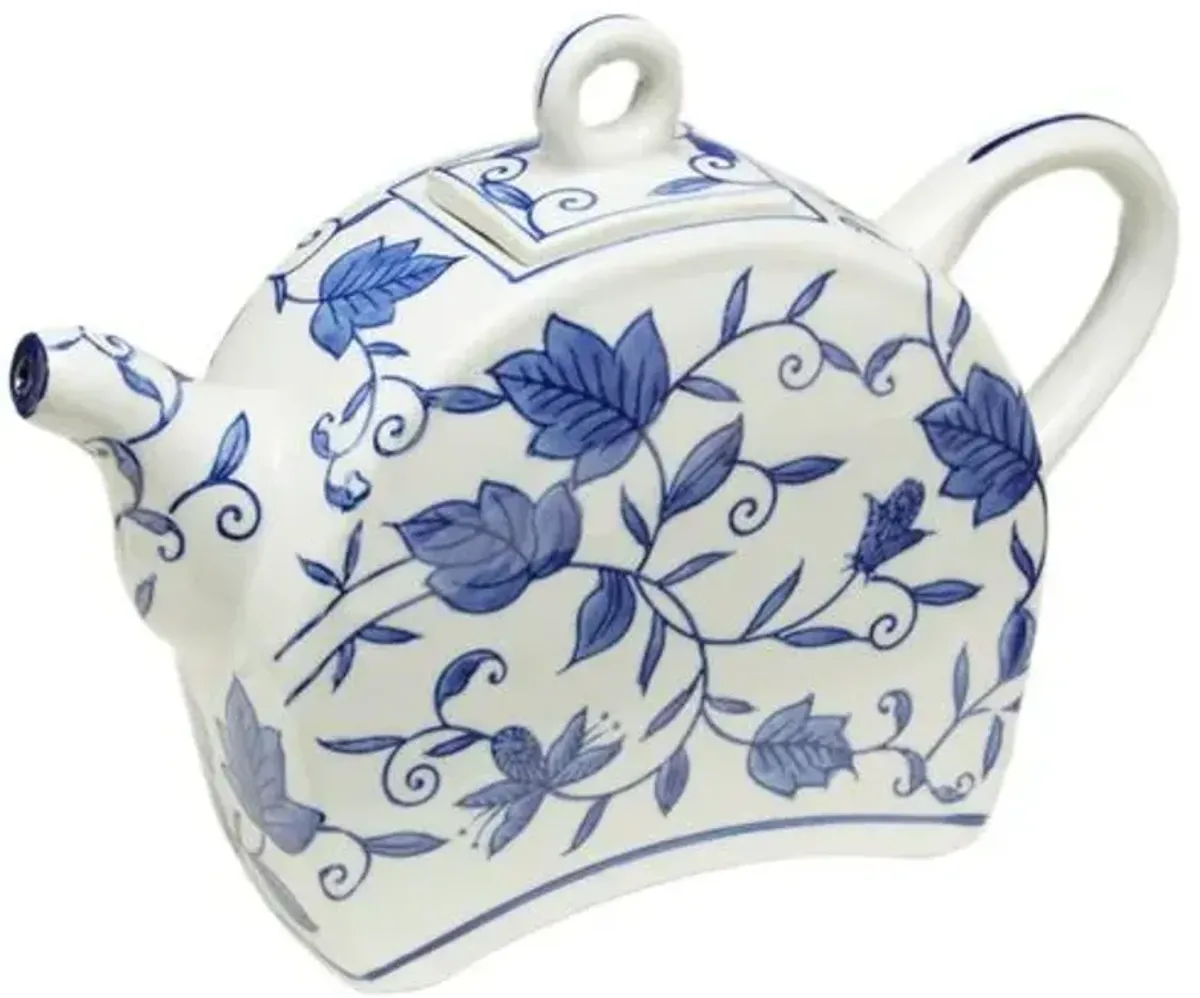 Blue Floral Tea Pot