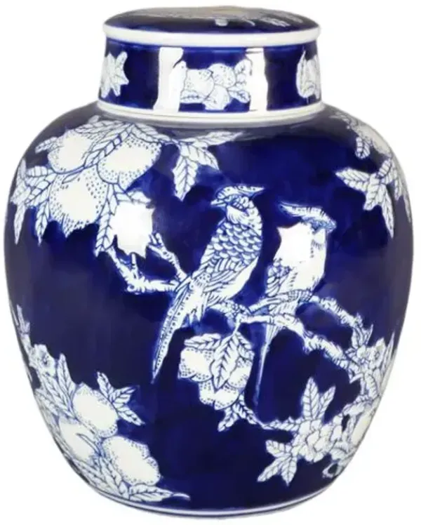 9" Round Jar with Deer Design - Red