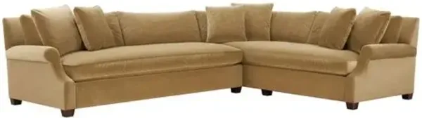 Juliette Velvet Bench-Seat Corner Sectional - Brown