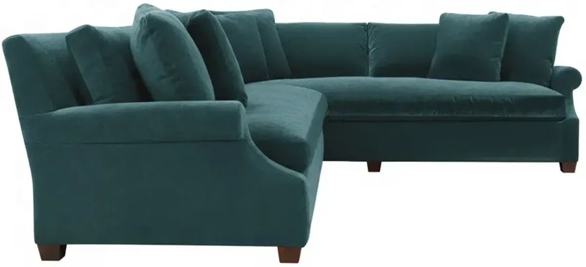Juliette Velvet Bench-Seat Corner Sectional