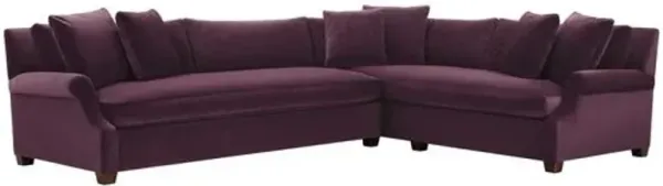 Juliette Velvet Bench-Seat Corner Sectional - Purple