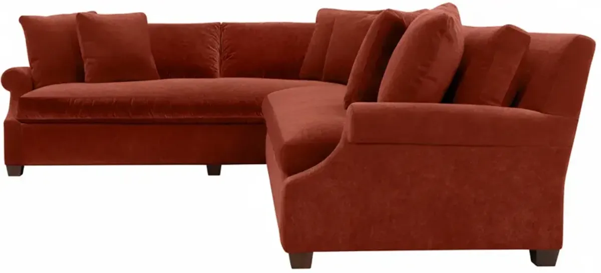 Juliette Velvet Bench-Seat Corner Sectional