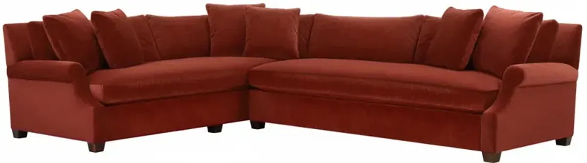 Juliette Velvet Bench-Seat Corner Sectional