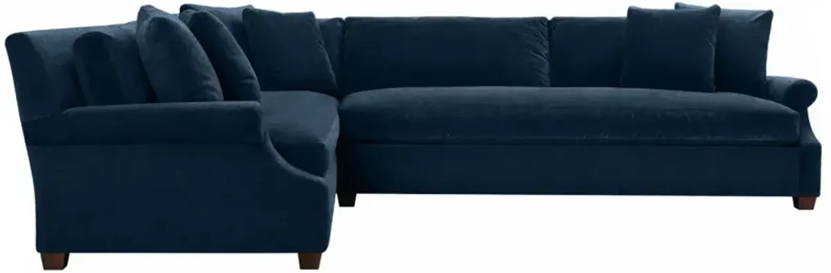 Juliette Velvet Bench-Seat Corner Sectional