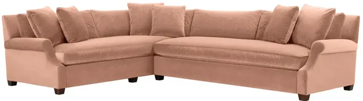 Juliette Velvet Bench-Seat Corner Sectional