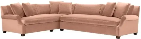 Juliette Velvet Bench-Seat Corner Sectional - Pink