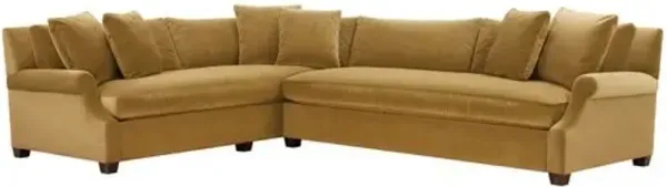 Juliette Velvet Bench-Seat Corner Sectional - Brown