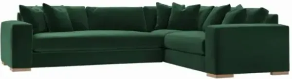Remington 124" Velvet Corner Sectional - Green