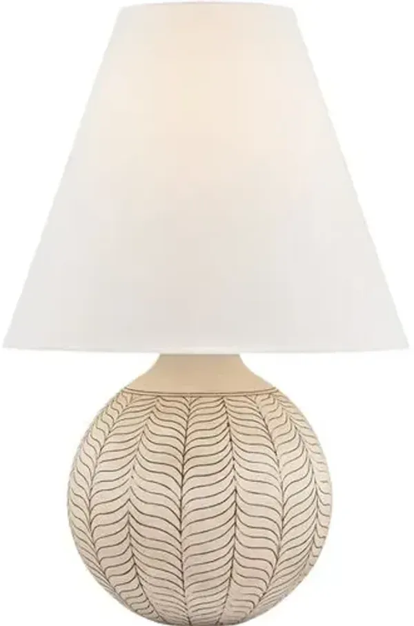 Capers Table Lamp - Aged Brass/Ivory Petal